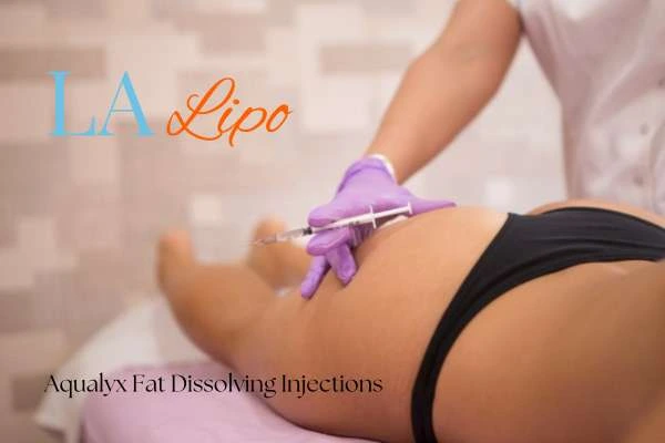 Woman having fat dissolving injections Dorchester on thighs