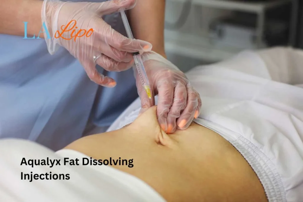 woman having fat dissolving injections Dorchester in the stomach