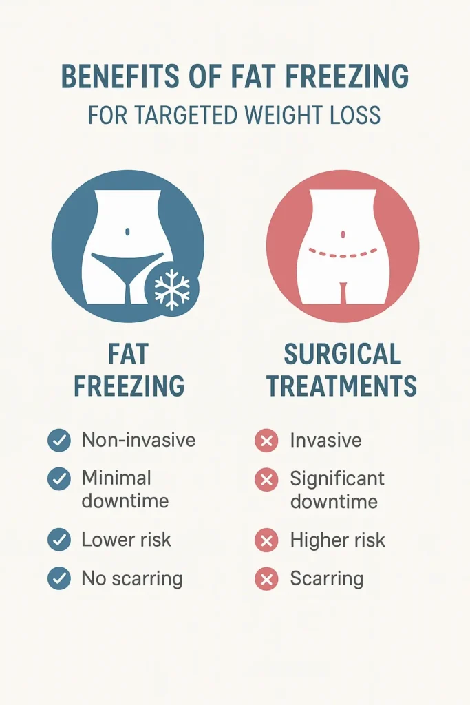 graphic showing the benefits of fat freezing Dorchester