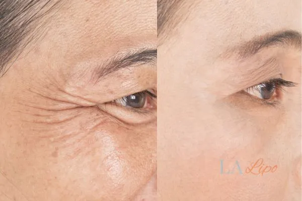 Before and after results of woman - HI-fu wrinkles reduction treatment Dorchester