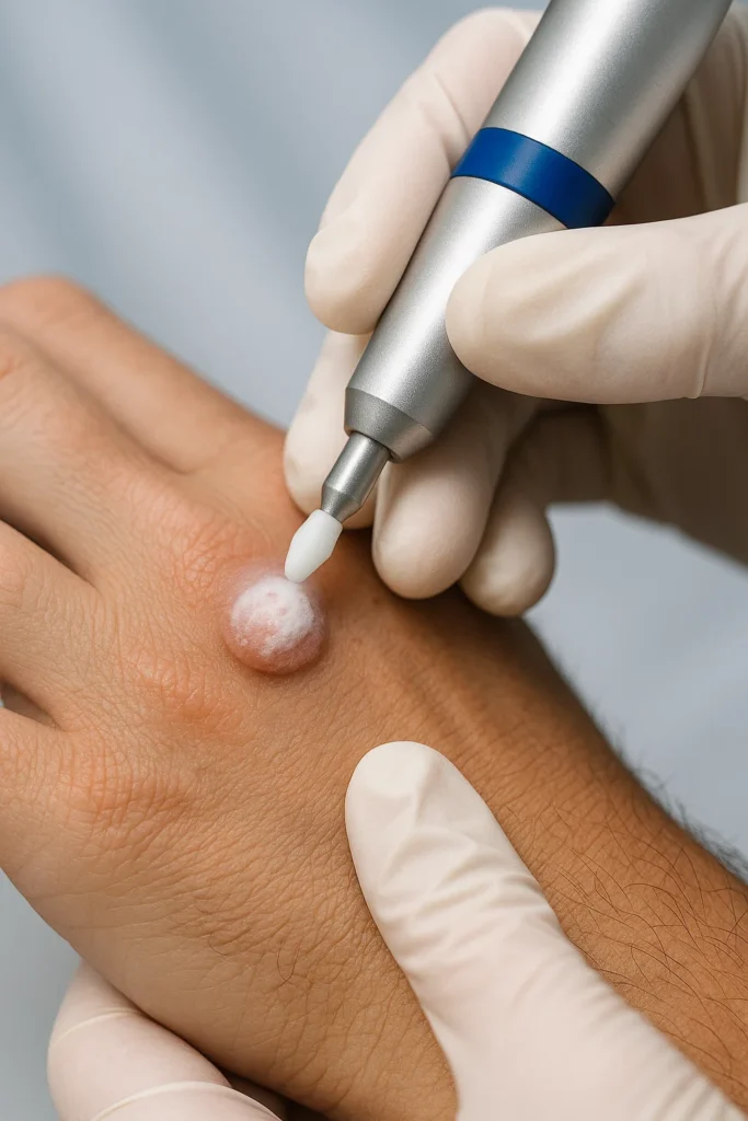 example of wart removal Dorchester using cryopen